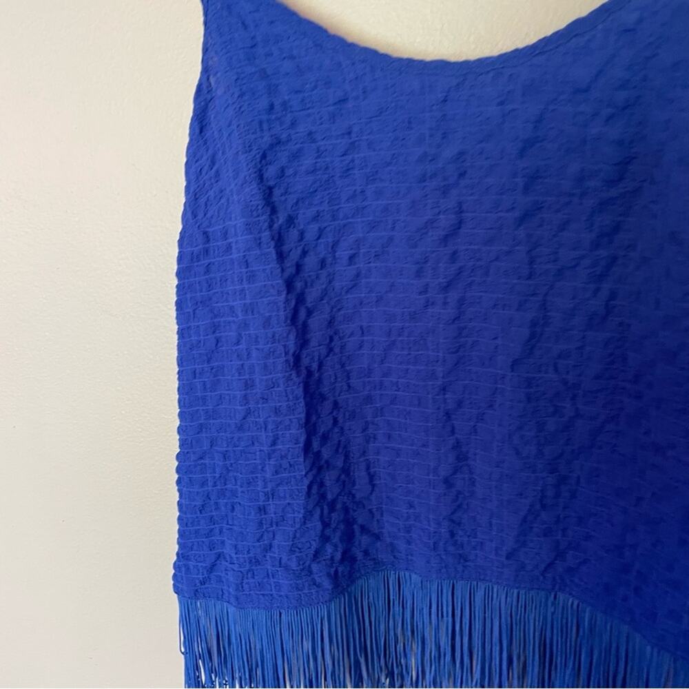 Lilly Pulitzer Naeem Fringe Hem Boho Tank Top in Royal Blue WOMEN’S SIZE XS - Picture 7 of 10